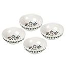 Portmeirion Botanic Garden Collection Small Bowls | Set of 4 Forget-me-not Low Bowls | 3.75 Inch Bowls | Made from Porcelain | Microwave and Dishwasher Safe