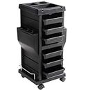 VEVOR Ultimate Salon Trolley Cart, Lockable Beauty Salon Cart for Stylist with 6 Removable Drawers & Tool Holder, Plastic Hairdressing Rolling Cart with Lockable Wheels for Beauty SPA Barber