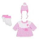 Windrop Solutions® Handmade Knitted Crochet New Born baby Frock Midi/Knee Length For Girls Dress with Cap & Shoes Wedding Birthday Party Baby Showers 0-24 Months (WS-FRCPNKWH) (6 Months - 12 Months)