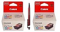 Canon PrintHead CH 71R (Set of 2) for G570 / G670 Ink Tank Printers with ITGLOBAL 3in1 Multi-Function Mobile Phone Stand Stylus Pen Anti-Metal Texture Rotating Ballpoint Pen CH 71