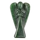 Soul Karma Natural Green Jade Angel for Crystal Healing Reiki Healing Aura Cleaning Positivity Meditation Size 2 Inches Colour Dark Green