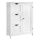 VASAGLE Bathroom Floor Storage Cabinet, Bathroom Cabinet Freestanding, with 3 Drawers, Adjustable Shelf, 11.8 x 23.6 x 31.9 Inches, Cloud White UBBC49WT