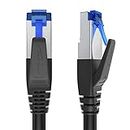 KabelDirekt – 3m – Cat 7 Ethernet, Patch & Network Cable (10Gbit/s, for Maximum Fiber Optic Speed, Ultra-Secure Triple SF/FTP Shielding, RJ45 Plug, Black)
