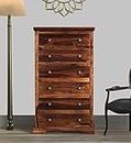 GR FURNITURE Sheesham Wood Chest of Drawer for Bedroom | Pure Solid Wood Tall 6 Drawers Storage Dresser for Home | Rosewood, Provincial Teak