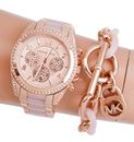 Orologio Michael Kors orologio da donna orologio da polso MK6763 Blair cronografo IP oro rosa nuovo