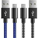 2 Pack PS4 Controller Charging Cable Nylon Braided Extra Long Micro USB 2.0 High Speed Data Sync Compatible for Playstaion 4 Slim/Pro, Xbox One S/X