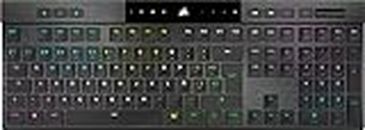 Corsair K100 Air Wireless RGB Mechanical Gaming Keyboard Ultra-Thin - Slipstream Wireless <1ms, Bluetooth, Cherry MX Ultra Low Profile Key Switches - ES Layout, QWERTY - Black