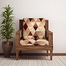 Decorian Polycotton Stretchable Printed Solid Sofa Slipcovers, Wooden Sofa Seat Cover, Sofa Back Cushion Covers (Pack of 10, Brown Triangle New)
