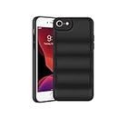 Amazon Brand - Solimo Puffer Case Camera Protection Soft Back Cover for Apple iPhone 7 | iPhone 8 | iPhone SE 2020 | iPhone SE 2022 - Black