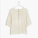 Madewell Sweaters | Brand New Madewell Ottoman Jacquard Button-Back Top | Color: Tan | Size: Xs