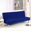 ZIAYI 21 Solid Colors Armless Sofa Bed Cover Universal Size Elastic Cheap Couch Covers Washable Removable Slipcovers for Living Room-Navy-S Size 150-185cm
