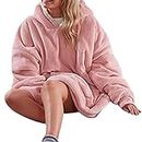 FASHIONMYDAY Fashion My Day® Blanket Hoodie Sweatshirt Wearable Soft Oversized Sherpa for Adult red | Sleepwear and Robes
