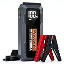 Povasee Jump Starter 2000A Peak Battery Jumper Starter Portable, 12V Car Battery Jump Starter up to 8L Gas or 6.5L Diesel Engine Battery Jump Box with 3" LCD Display Power Bank/Dual Output/LED Light