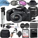 Canon EOS 2000D / Rebel T7 Digital DSLR Camera with 18-55mm Zoom Lens, SanDisk 32GB Memory Card, Case, Tripod, 3 Pack Filters and A-Cell Accessory Bundle (Black)