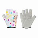 Boys and Girls Monkey Bars Half-Finger Gloves for Age 3-10 Kids Outdoor Sports, Good Grip Control Gloves for Climbing Gymnastics Biking Skateboards Balance Boards (White, S (5-6 Years))