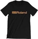 Roland Logo Men T Shirt Electronic Music Equipment Keyboard Synth Rhodes tee Black L
