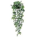 Whonline Fake Hanging Plants, Artificial Small Potted Plants for Indoor Outdoor Aesthetic Office Living Room Shelf Decor (1 Pack)