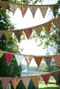 25 piezas Sari Recicladas Banderas Bunting Guirnalda Multicolor Fiesta Jardín Decoración del Hogar
