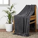 Cazimo Soft Chenille Premium Throw Blanket for Sofa - 60 * 50 Inches, (Grey)