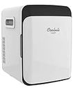 Cooluli 10L Mini Fridge for Bedroom - Car, Office Desk & College Dorm Room - 12V Portable Cooler & Warmer for Food, Drinks, Skincare, Beauty, Makeup & Cosmetics - AC/DC Small Refrigerator (White)