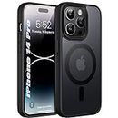 Enflamo Polycarbonate Matte Back Cover Case Compatible With Magsafe Designed For Iphone 14 Pro|Ultra Hybrid Camera Bump Protection (Black)