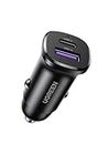 UGREEN 30W USB C Car Charger, 2 Port Car Charger PD 30W/SCP 22.5W, Mini Car USB Charger with LED Light, Compatible with iPhone 15/14/13/12/11, Galaxy S24/S23/S22/21, iPad, MacBook, Pixel