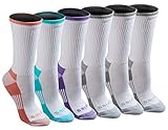Dickies Women's Dritech Advanced Moisture Wicking Crew Socks, White Assorted (6 Pairs), Shoe Size: 6-9