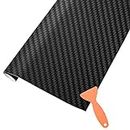AOBETAK Carbon Fibre Vinyl Wrap Roll with Plastic Scrapers, 1500 x 300 mm Self-Adhesive Vinyl Sticker Tape for Cars Auto and Motorcycle DIY, Interior/Exterior, Textured 3d Effect, Matt Black