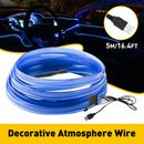 LED Auto Car Interior Decor Atmosphere Wire Strip Light Blue Accessories USB 5M