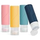 Alyvisun 4 Stück Silikon Reiseflaschen 100ml, [Nachfüllbar & Auslaufsicher] Reisegröße Behälter, Reiseflaschen zum Befüllen von Shampoo, Lotion, Kosmetik