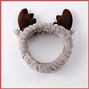 Wolpin Facial Headband For Unisex Make-Up Face Wash Hair Band With Deer Horns, Elastic Headband, Pack Of 1