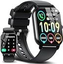 Ddidbi Reloj Inteligente Hombre Mujer con Llamada Bluetooth, 1,85" Smartwatch con 112 Modos Deportivos, Monitor de Ritmo Cardíaco y Sueño, Impermeable IP68 Pulsera Actividad para iOS Android, Negro