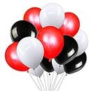 GrandShop 50440 Toy Balloons Party Metallic Balloon - Red, White & Black (Pack of 50)