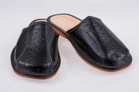 Mens Leather Slippers Mules Black Size 6 7 8 9 10 11 12 Flip Flop Sandals UK
