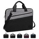 Lubardy Laptop Bag 15.6 Inch Laptop Case with Handles Waterproof Shoulder Messenger Bag for Women men Multifunctional Business Work Light Grey Black