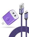 iPhone Wall Charger & Lightning Cable, AILKIN Apple MFI Certified Braided iPhone Charger Cord, Fast Charging Powerline USB Plug Adapter for iPhone 14/13/12 Pro Max/SE/11/11 Pro/XS/XR/8/7/6S Plus, iPad