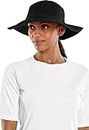 Coolibar UPF 50+ Women's Chlorine Resistant Bucket Hat - Sun Protective (Small/Medium - Black)