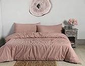 Ravaiyaa - Attitude is everything Solid/Plain Bedding Quilt Rajai Cover 100% Duvet Cover with 2 Pillow Cover Set (King, Blush Pink)