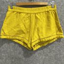 SEED Women's designer Boho yellow elastic waist pocket cotton shorts 10/S (1001