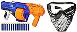 Nerf Rival Phantom Corps Face Mask & Nerf SurgeFire Elite Blaster – 15-Dart Rotating Drum, Slam Fire, Includes 15 Official Nerf Elite Darts – for Children, Teens, Adults