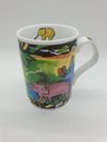 Pier 1 Imports Tazza da caffè in porcellana safari elefante giungla multicolore 