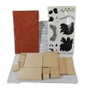 Stampin Up Definitely Decorative Rooster Wooden Stamp Unmounted Chicken Farm