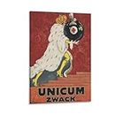 Unicum Zwack Vintage Food&Drink Poster - Beverage Art, Liqueur Art Print, Bar Decor, Gift Idea Canvas Painting Posters And Prints Wall Art Pictures for Living Room Bedroom Decor 08x12inch(20x30cm) Fr