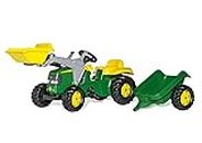 Rolly Toys 012190 - rollyKid John Deere (con remolque, dirección de palanca giratoria, edad 2,5 - 5 años, enganche trasero), verde