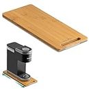 ANBOXIT Bamboo Appliance Slider, Sliding Tray for Coffee Maker, Kitchen Countertop Appliance Rolling Tray, Coffee Pot Slider Tray with Rubber Wheels, Deep - Small (14"D x 6"W)