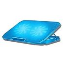 Laptop Cooler Cooling Pad 10-15.6in, Ultra Slim Portable 2 Quiet 14cm Big Fans 1300RPM with Built in USB Line,Blue