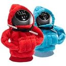 2pcs Car Gear Shift Hoodie Cover, Funny Sweatshirt Shift Knob Cover, Mini Hoodie for Car Shifter, Cool Automotive Interior Decorations for Women Men (Red+Blue)