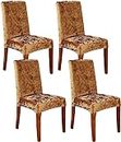 AKI Traders Velvet Stretch Dining Chair Covers 2/4/6 PCS Soft Crushed Velvet Dining Room Chair Seat Slipcover Furniture Protective Cover for Kitchen Barstool Cafe (Color : Gold, Size : 4pcs)