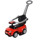 Aosom 3 in 1 Push Cars for Toddlers Kid Ride on Push Car Stroller Sliding Walking Car with Horn Music Light Function Secure Bar Ride on Toy for Boy Girl 1-3 Years Old Red