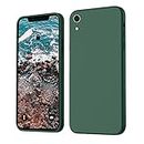 ORDA Silikon Case, Hanyhülle iPhone XR Ultra Dünn Slim mit Microfiber, Kratzfeste Rundumschutz Schutzhülle Hülle für iPhone XR 6.1'' Dunkel Grün